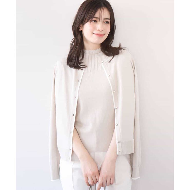 配色ラインアンサンブル（カーディガン&ニットプルオーバー） UVカット 洗える | OFUON | 詳細画像16 