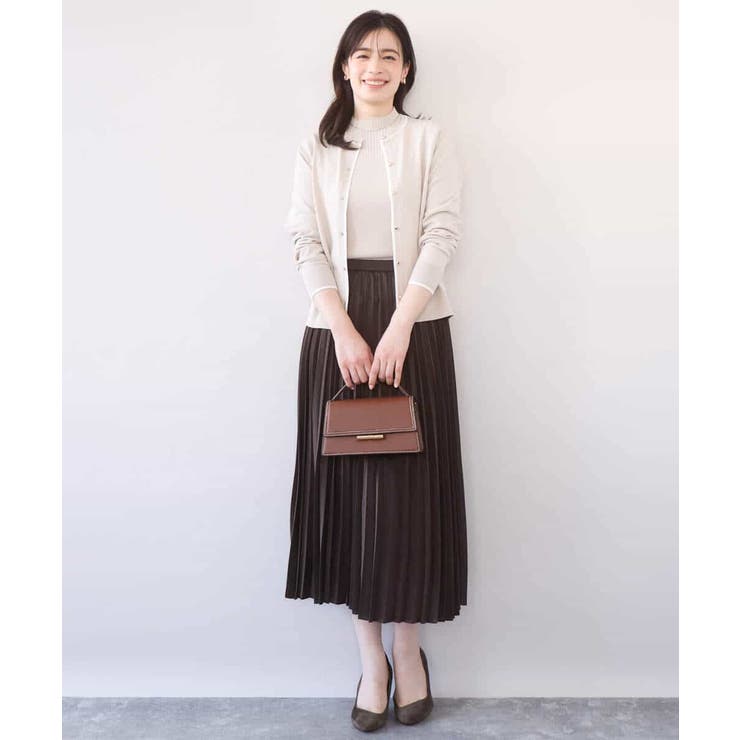 配色ラインアンサンブル（カーディガン&ニットプルオーバー） UVカット 洗える | OFUON | 詳細画像20 