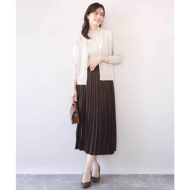 配色ラインアンサンブル（カーディガン&ニットプルオーバー） UVカット 洗える | OFUON | 詳細画像27 