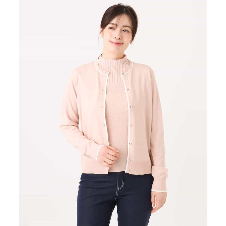 配色ラインアンサンブル（カーディガン&ニットプルオーバー） UVカット 洗える | OFUON | 詳細画像28 