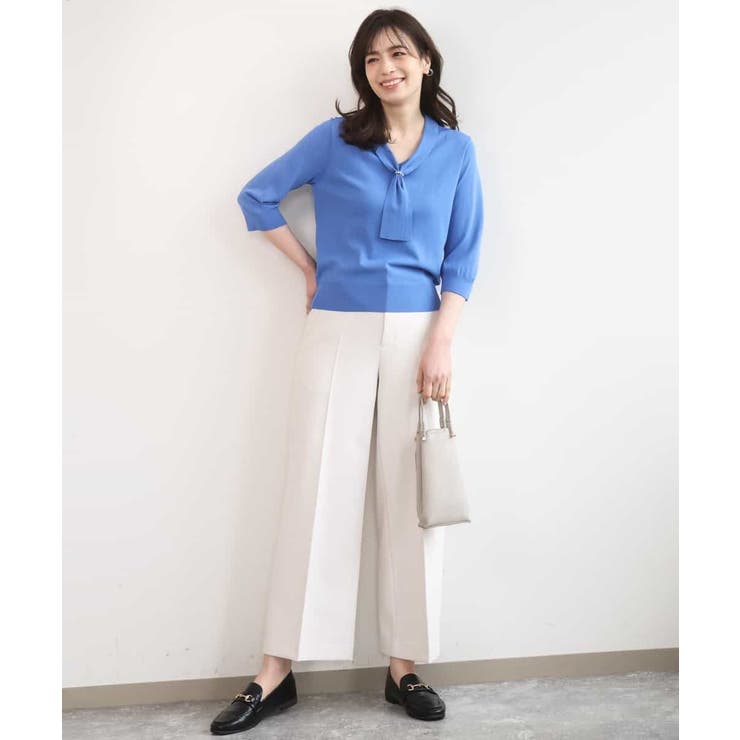 ボウタイデザイン六分袖ニット/接触冷感/洗える/WEB限定サイズあり | OFUON | 詳細画像17 
