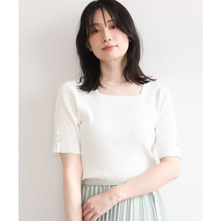 スパークナイロン半袖ニット/洗える/アンサンブル対応/WEB限定サイズあり | OFUON | 詳細画像6 