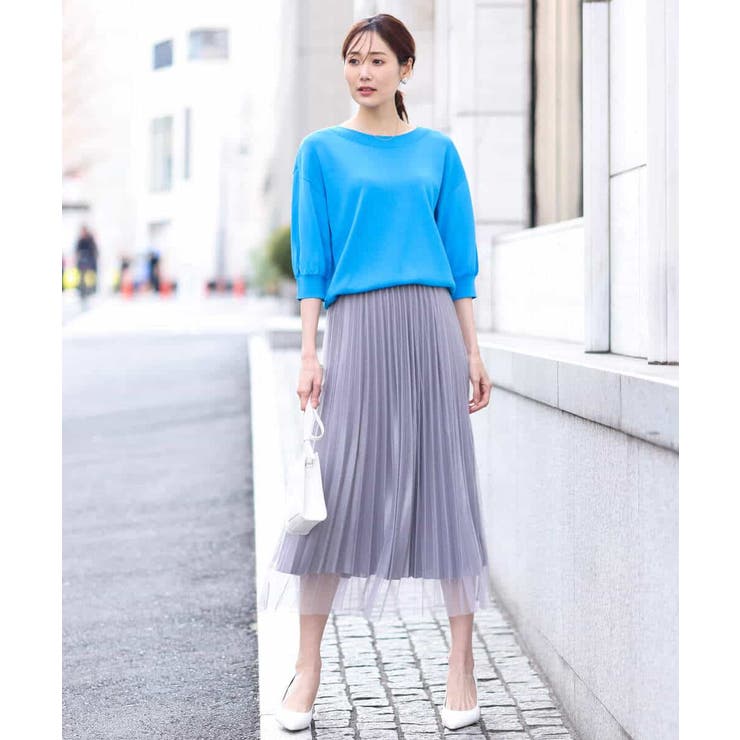 ボートネック五分袖ニット/洗える | OFUON | 詳細画像16 