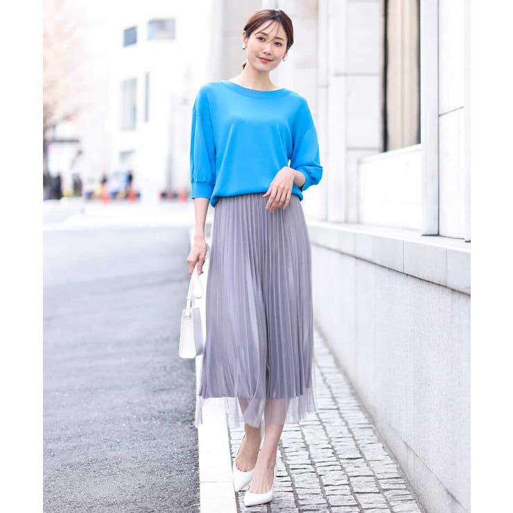 ボートネック五分袖ニット/洗える | OFUON | 詳細画像17 