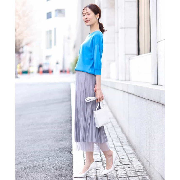 ボートネック五分袖ニット/洗える | OFUON | 詳細画像18 