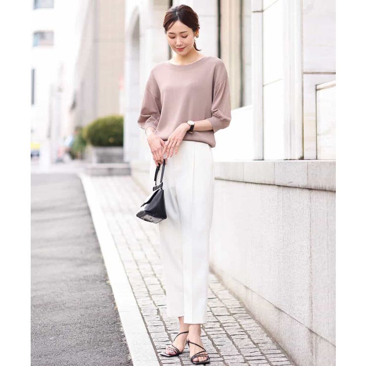 ボートネック五分袖ニット/洗える | OFUON | 詳細画像3 