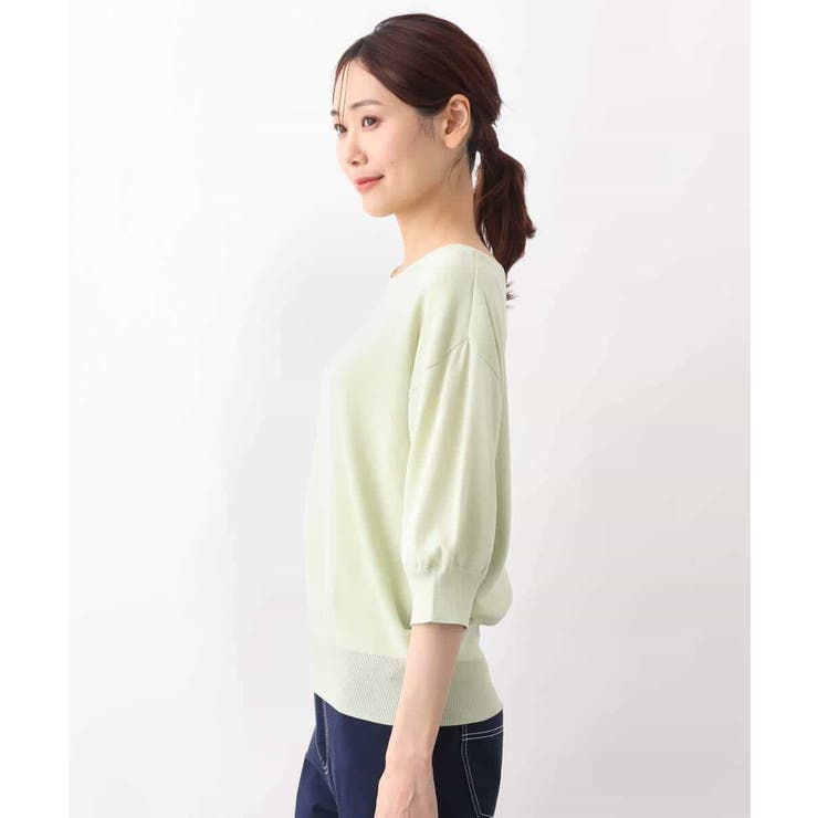 ボートネック五分袖ニット/洗える | OFUON | 詳細画像40 