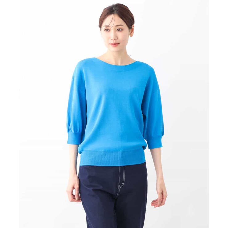 ボートネック五分袖ニット/洗える | OFUON | 詳細画像46 