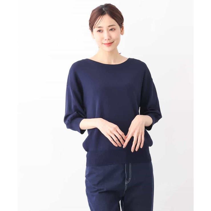 ボートネック五分袖ニット/洗える | OFUON | 詳細画像47 