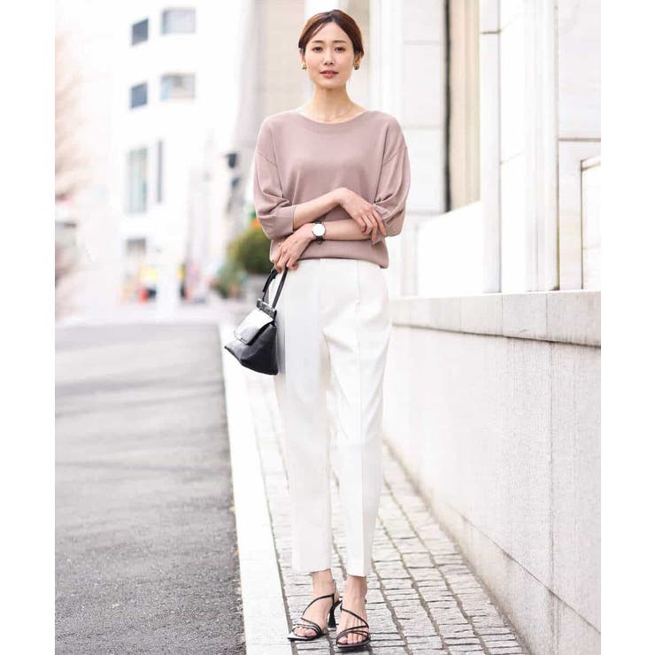 ボートネック五分袖ニット/洗える | OFUON | 詳細画像5 