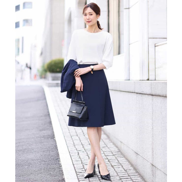 ボートネック五分袖ニット/洗える | OFUON | 詳細画像9 