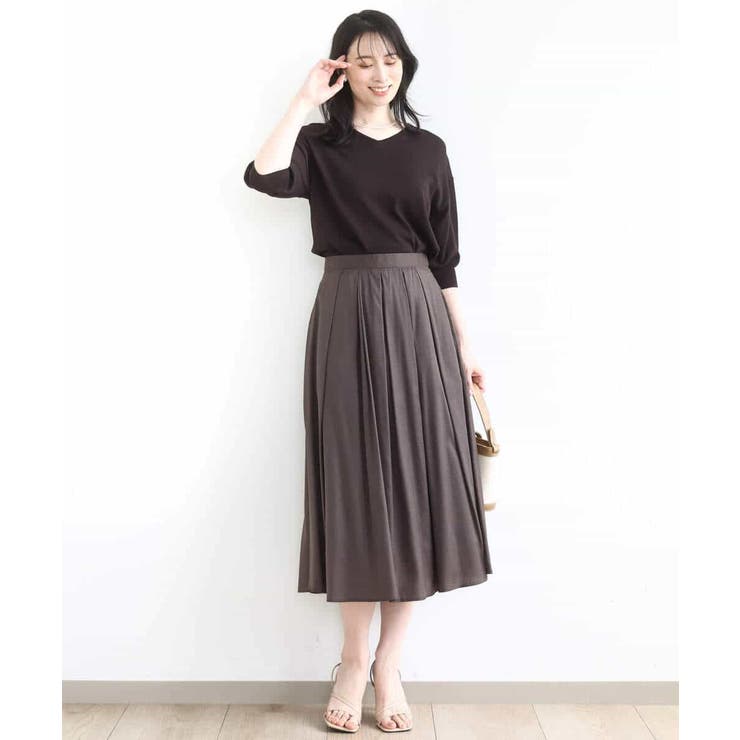 ハイゲージVネックニット/UVカット/接触冷感/洗える/WEB限定サイズあり | OFUON | 詳細画像13 