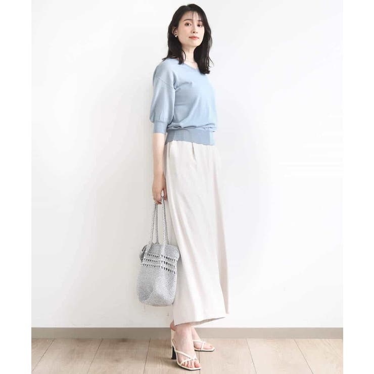 ハイゲージVネックニット/UVカット/接触冷感/洗える/WEB限定サイズあり | OFUON | 詳細画像17 