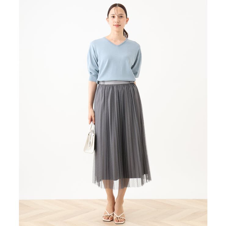 ハイゲージVネックニット/UVカット/接触冷感/洗える/WEB限定サイズあり | OFUON | 詳細画像20 