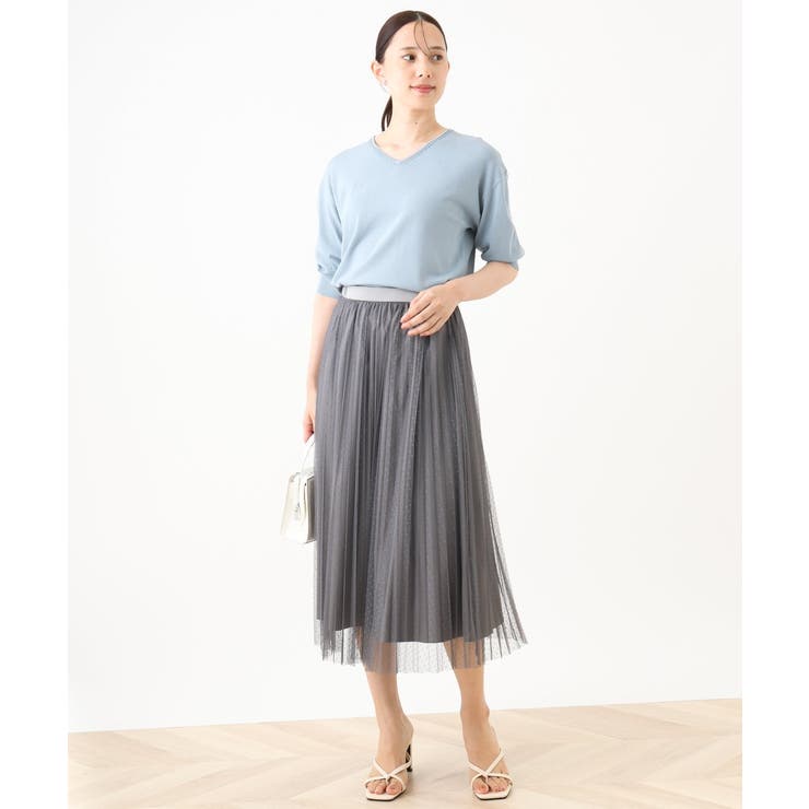 ハイゲージVネックニット/UVカット/接触冷感/洗える/WEB限定サイズあり | OFUON | 詳細画像21 