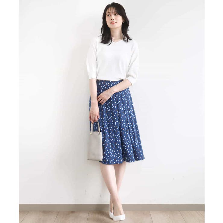 ハイゲージVネックニット/UVカット/接触冷感/洗える/WEB限定サイズあり | OFUON | 詳細画像9 