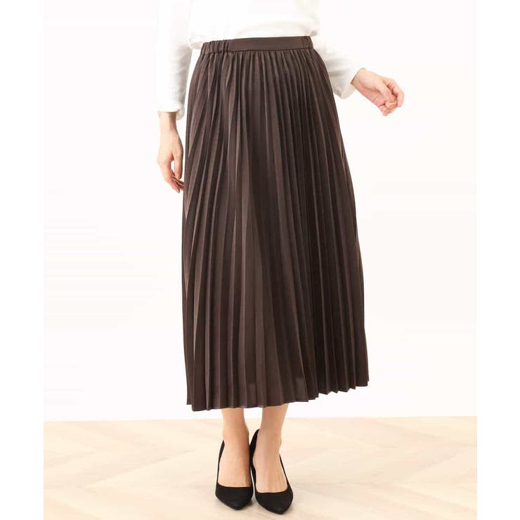 ピーチサテンプリーツスカート/洗える | OFUON | 詳細画像32 