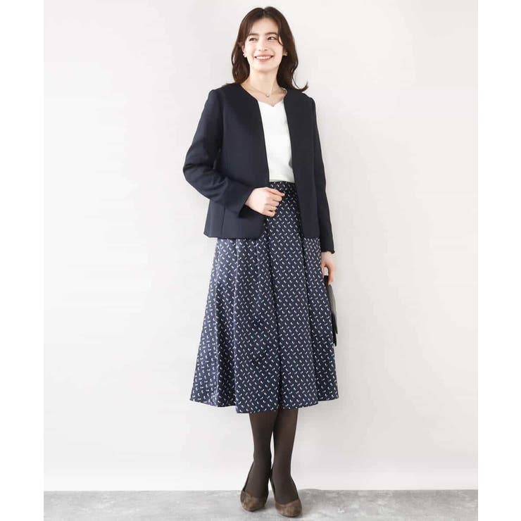 幾何柄タックフレアースカート/洗える | OFUON | 詳細画像21 