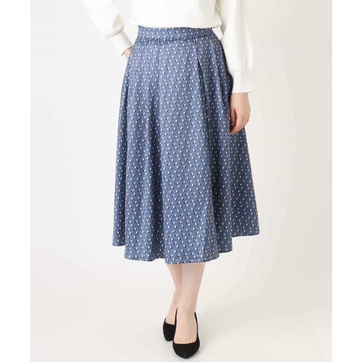 幾何柄タックフレアースカート/洗える | OFUON | 詳細画像27 