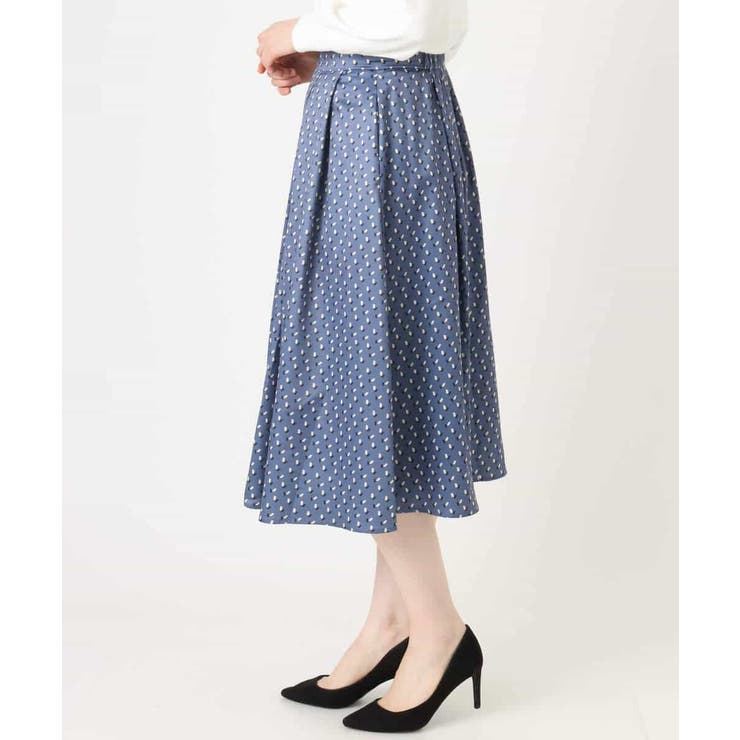 幾何柄タックフレアースカート/洗える | OFUON | 詳細画像28 