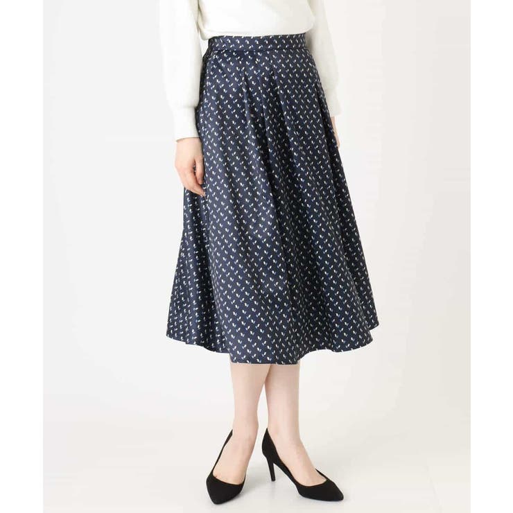 幾何柄タックフレアースカート/洗える | OFUON | 詳細画像36 