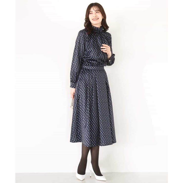 幾何柄タックフレアースカート/洗える | OFUON | 詳細画像7 