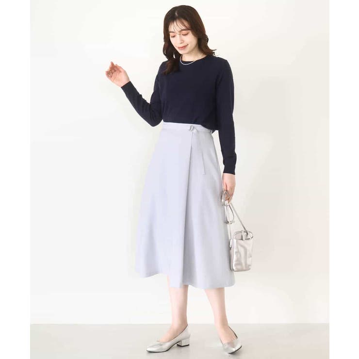 ラップ風フレアースカート/洗える/WEB限定サイズあり | OFUON | 詳細画像9 