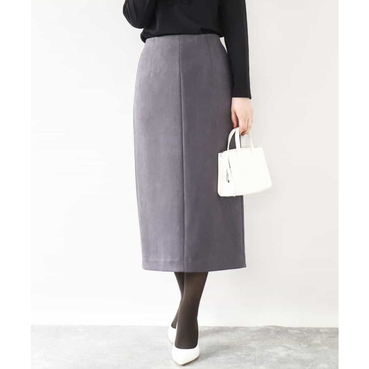 ダークグレー | スウェードライクナロースカート/洗える | OFUON