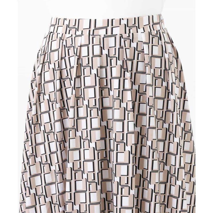 スクエア幾何柄ジャージスカート/洗える | OFUON | 詳細画像10 