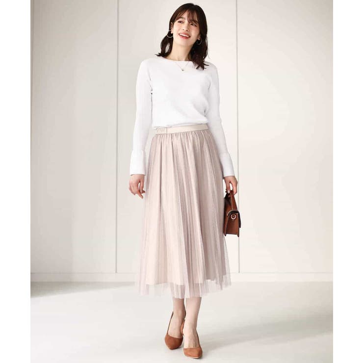 ドット柄チュールプリーツスカート/洗える | OFUON | 詳細画像2 