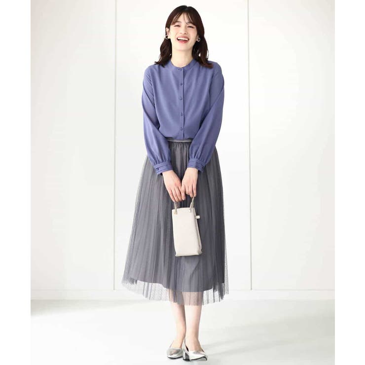 ドット柄チュールプリーツスカート/洗える | OFUON | 詳細画像22 