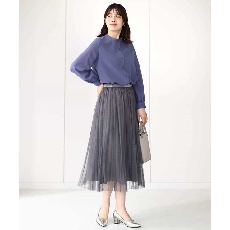 ドット柄チュールプリーツスカート/洗える | OFUON | 詳細画像23 