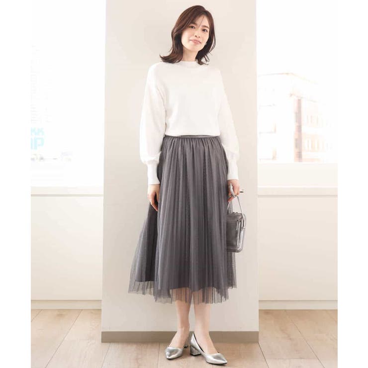 ドット柄チュールプリーツスカート/洗える | OFUON | 詳細画像27 