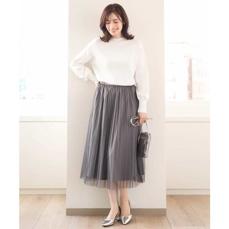 ドット柄チュールプリーツスカート/洗える | OFUON | 詳細画像29 