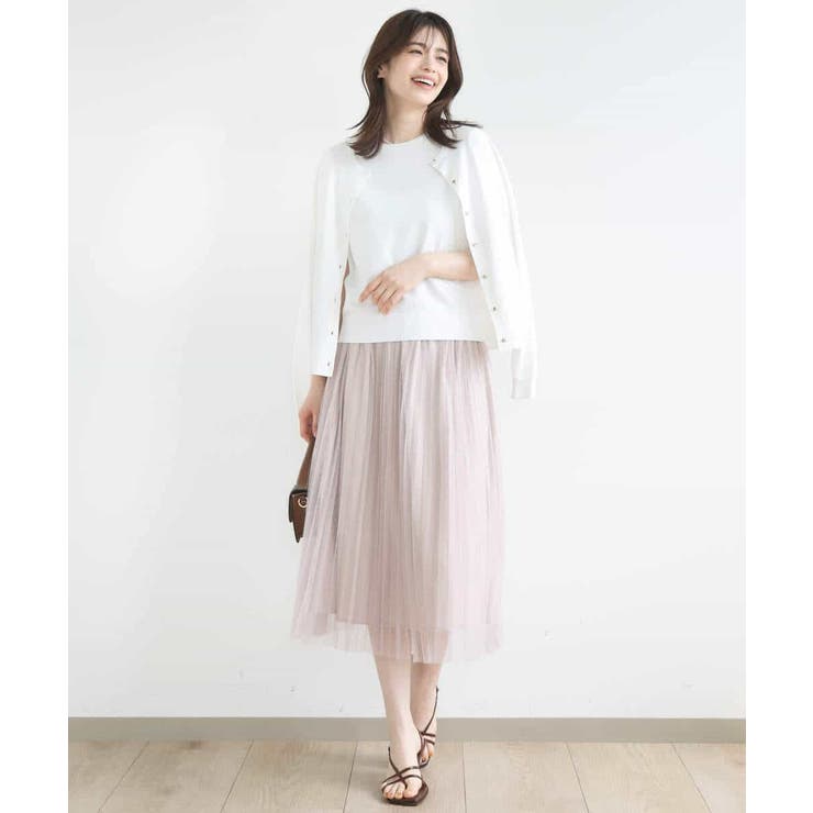 ドット柄チュールプリーツスカート/洗える | OFUON | 詳細画像40 