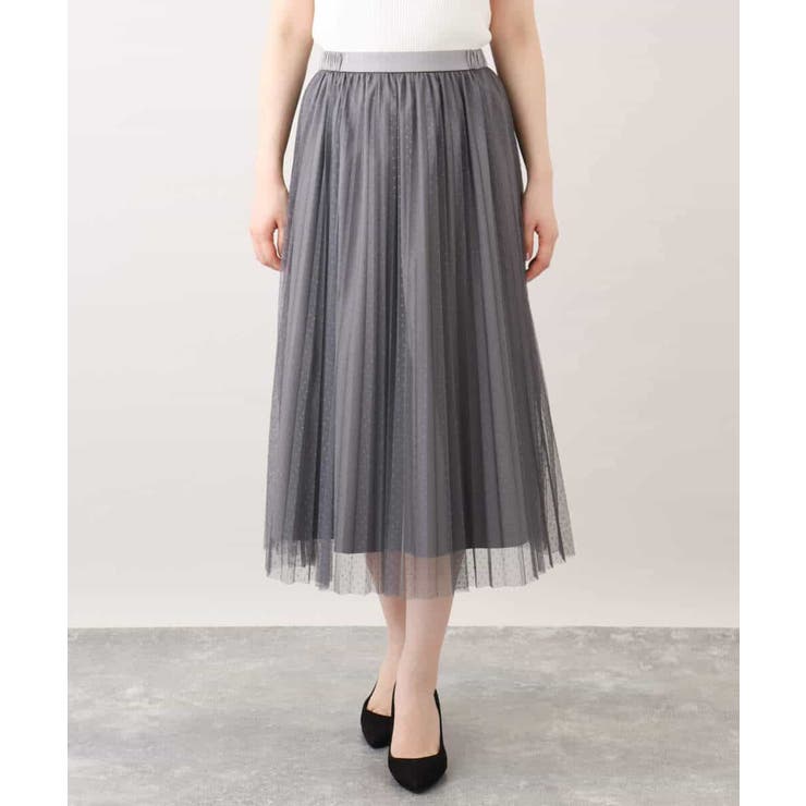 ドット柄チュールプリーツスカート/洗える | OFUON | 詳細画像41 