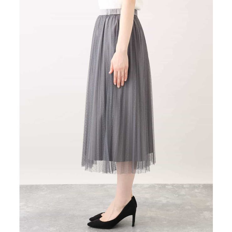 ドット柄チュールプリーツスカート/洗える | OFUON | 詳細画像42 