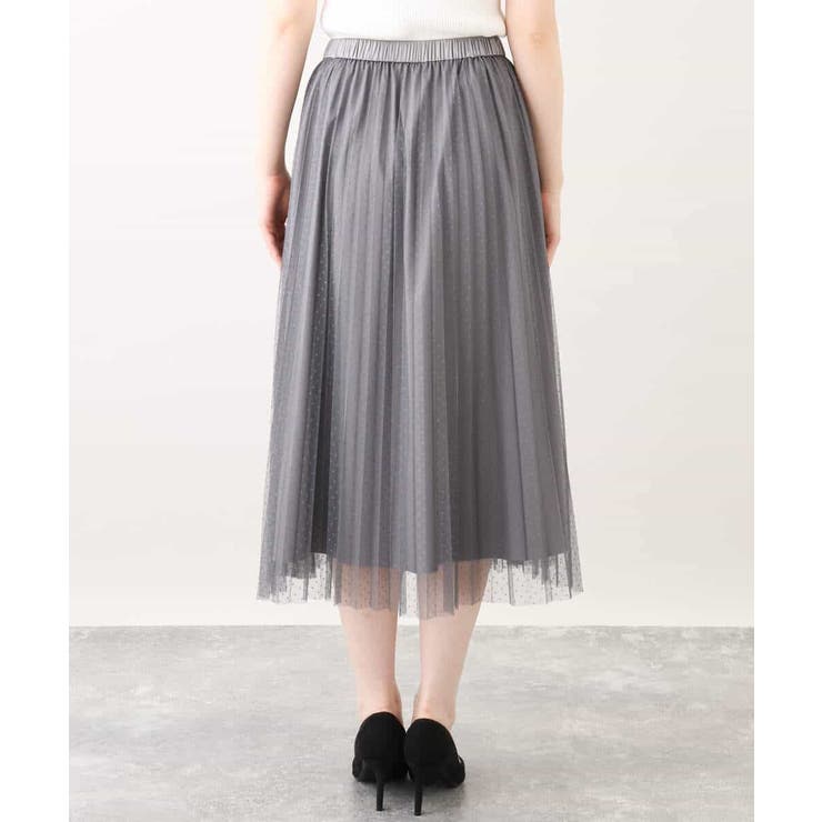 ドット柄チュールプリーツスカート/洗える | OFUON | 詳細画像43 