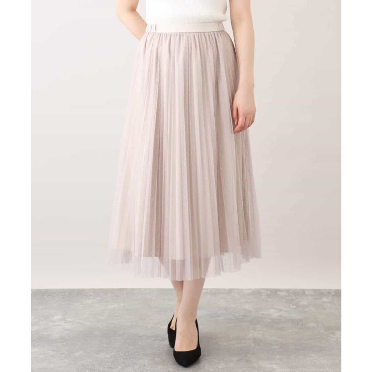 ドット柄チュールプリーツスカート/洗える | OFUON | 詳細画像48 