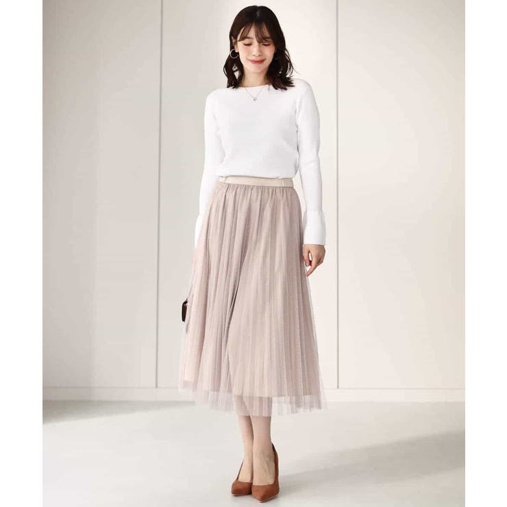 ドット柄チュールプリーツスカート/洗える | OFUON | 詳細画像5 