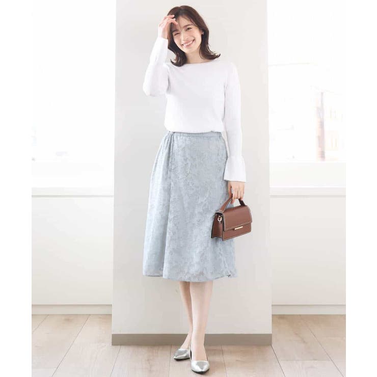 カットジャガードフレアースカート/洗える/WEB限定サイズあり | OFUON | 詳細画像12 