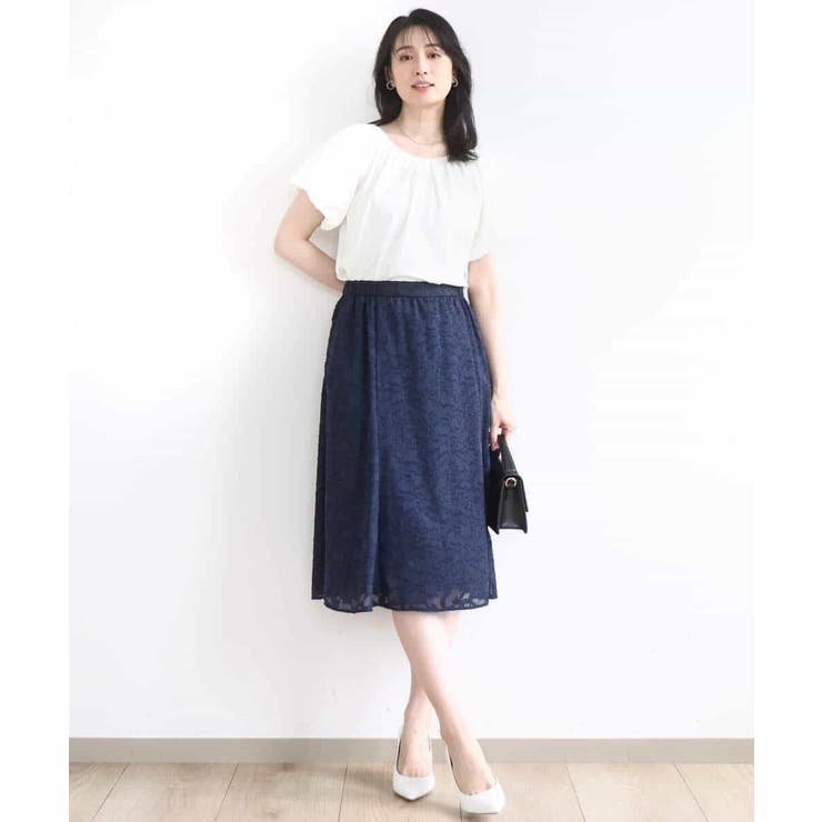 カットジャガードフレアースカート/洗える/WEB限定サイズあり[品番