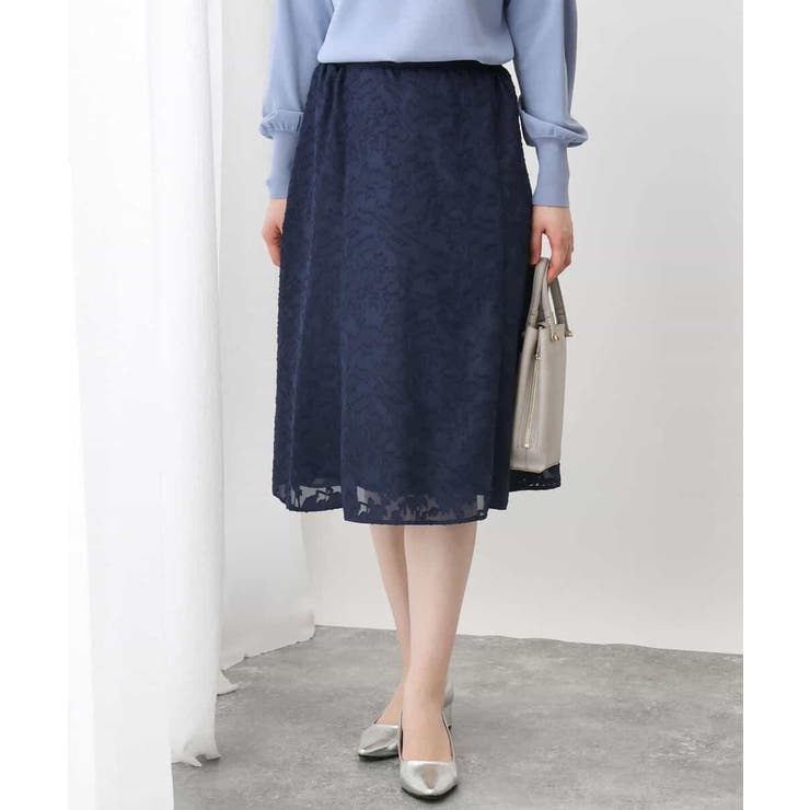カットジャガードフレアースカート/洗える/WEB限定サイズあり | OFUON | 詳細画像3 