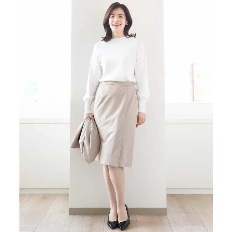 [セットアップ対応]ストレッチラップ風スカート/洗える | OFUON | 詳細画像18 