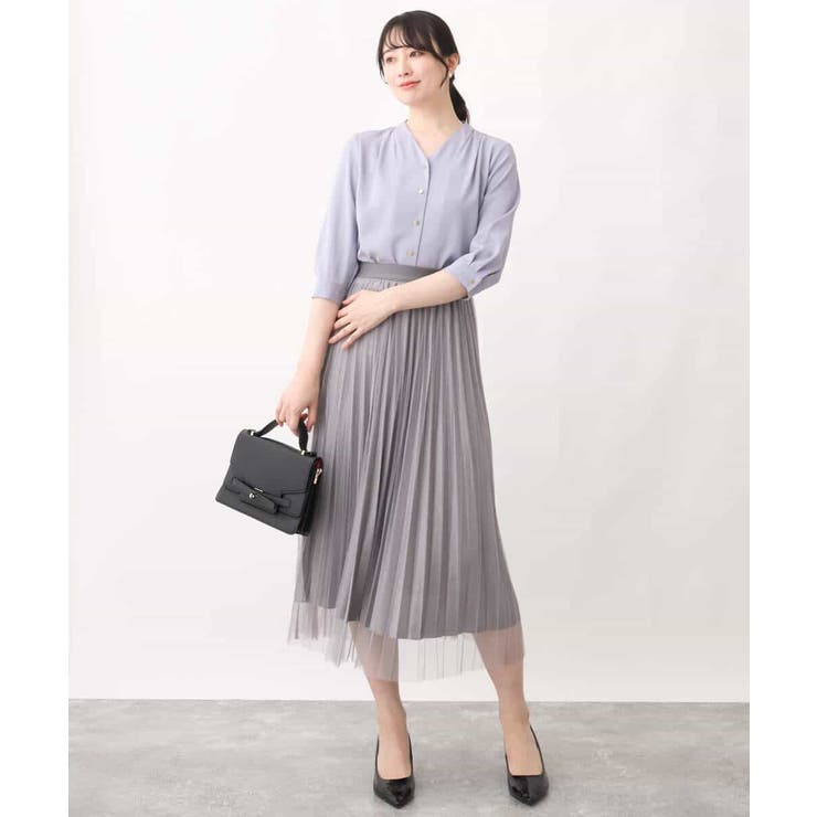 チュールサテンプリーツスカート/洗える | OFUON | 詳細画像17 