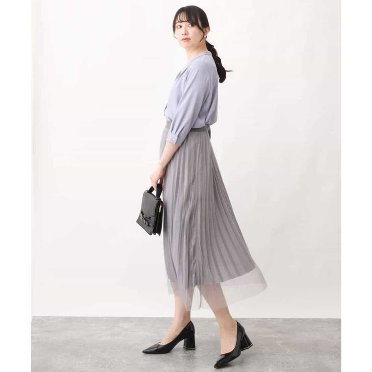 チュールサテンプリーツスカート/洗える | OFUON | 詳細画像20 