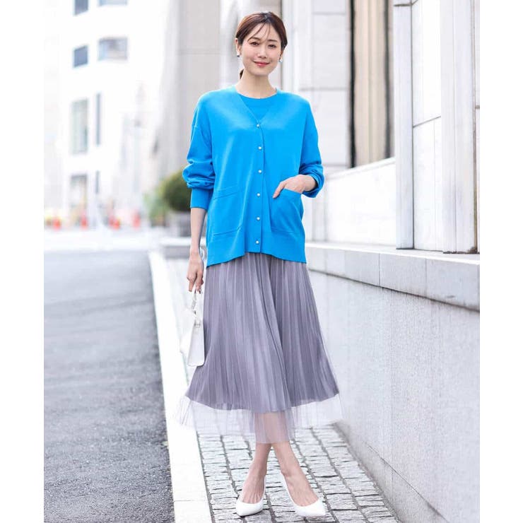 チュールサテンプリーツスカート/洗える | OFUON | 詳細画像25 