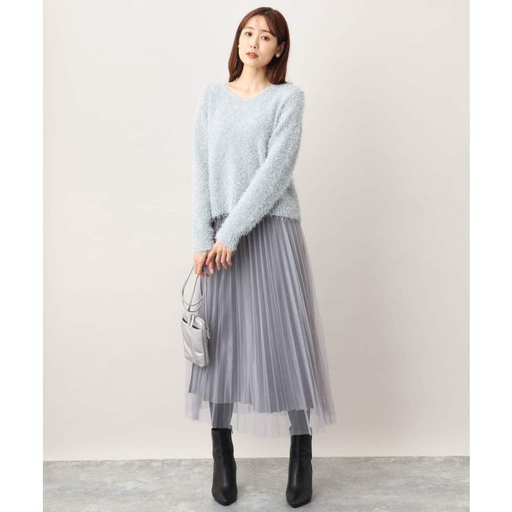 チュールサテンプリーツスカート/洗える | OFUON | 詳細画像29 