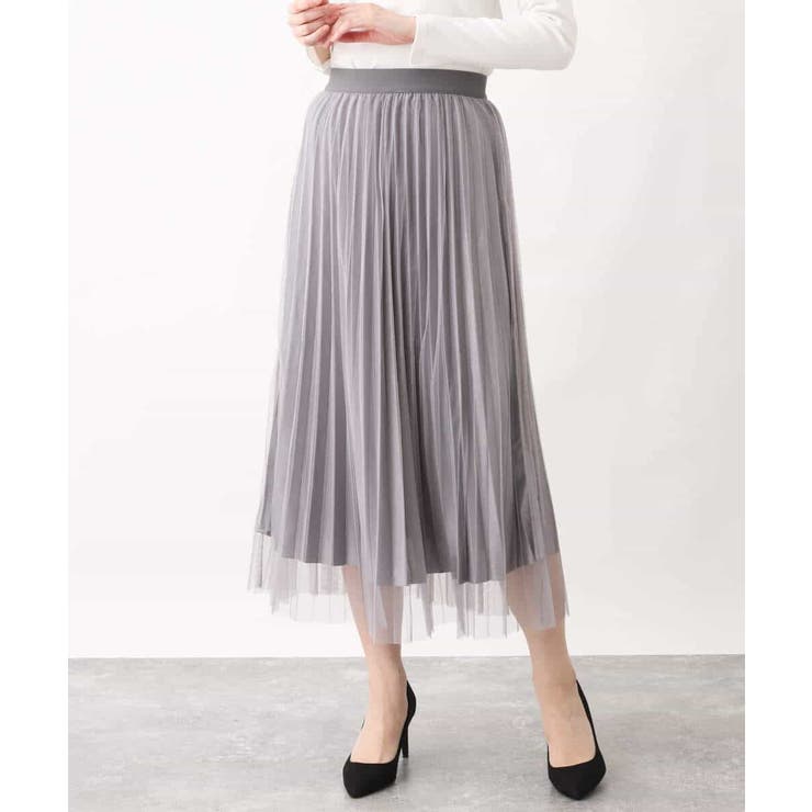 チュールサテンプリーツスカート/洗える | OFUON | 詳細画像34 
