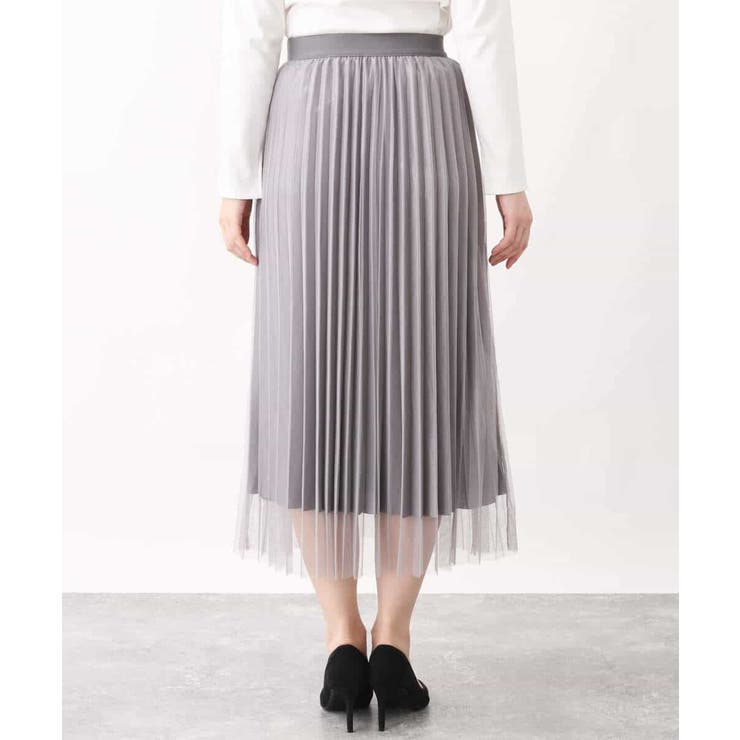 チュールサテンプリーツスカート/洗える | OFUON | 詳細画像36 